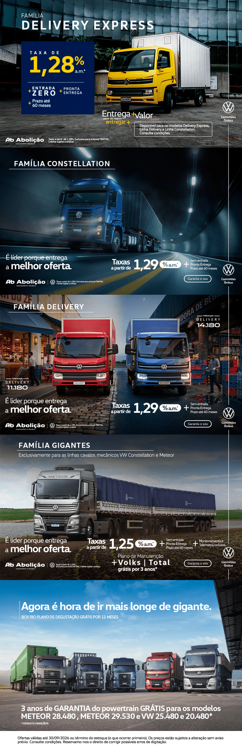 Ação especial GIGANTES! Na AB Abolição VW Caminhões